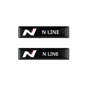 2/4/10 ชิ้น 3D ป้ายรถสติกเกอร์ตกแต่งสําหรับ Hyundai N Line Tucson Accent Kona Elantra Getz Ioniq IX35 I40 Sonata IX20 Santafe