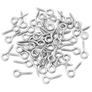 20-50pcs/lot Stainless Steel Mini Eye Pins Eyepin Eyelets Screw Threaded Hooks For Jewelry Making DIY Necklace Pendant Accessory