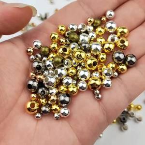 Gold Silver Plated Metal Beads 2/3/4/5/6/8MM Round Iron Spacer Loose Beads For Jewelry Making DIY Bracelets Necklace Accessories