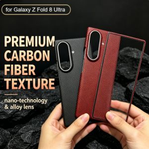 for Samsung Galaxy Z Fold 8 Ultra 7 Phone Case Premium Sle Ultra Slim Nano Carbon Fiber Texture for Magsafe Anti-drop Back Cover