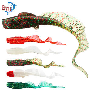 Mồi Câu Giả Mềm RoseWood 16cm Kiểu Giun Đuôi Gợn Sóng Mồi Crank Nhân Tạo Dành Cho Cá Vược Cá Hồi Cá Crappie Cá Chó - Bộ 3 Mồi Giun Dài Gợn Sóng