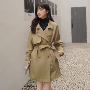 WANGGONGZHU | Princess Style Womens Casual Long Coat Autumn New Korean Version Fashionable Elegant Small Figure Medium Length Overcoat