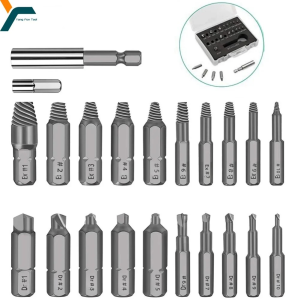 22Pcs Damaged Screw Extractor Remover Drill Bit Extractor Set Stripped Screw Extractor Kit Broken Bolt Nut Extractor Disassemble
