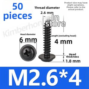Black 304 Stainless Steel Round Head Self-Tapping Screws