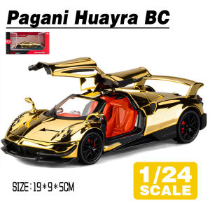 LEO 1:24 Pagani Huayra BC Electroplated Edition Diecast Model Car Alloy Cars Toys Collection Gift For Kids Boy Girl