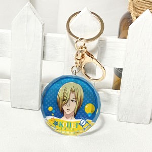 พวงกุญแจคริสตัลสีฟ้าของ Mangekyou ของเล่นการ์ตูนญี่ปุ่น ของตกแต่งพื้นผิวแบบสองมิติ ของเล่นสำหรับผู้ใหญ่