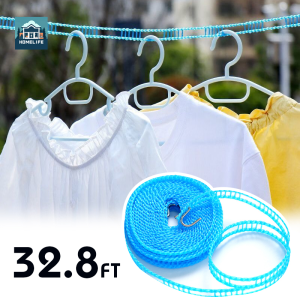 10m Portable Clothesline Anti Slide Clothes Line Non-Slip Plastic Strip Clothes Dryer Outdoor Hanging Rope For Camping