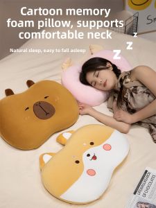 Memory Foam Pillow for Students Dormitory Sleep Aid Neck Support Whole Head Children Single Home Use Cotton Inner Cover