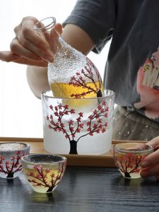 ชุดแก้วใส่เหล้าญี่ปุ่นสไตล์ดอกซากุระ แก้วใส่เหล้าเผ็ด แก้วใส่เหล้าญี่ปุ่น ชุดแก้วใส่เหล้า แก้วใส่เครื่องดื่มแอลกอฮอล์