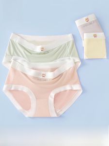 miiow | Pure Cotton Ice Silk Childrens Underwear Girls Developmental Period Seamless Triangle Panties Antibacterial Underpants