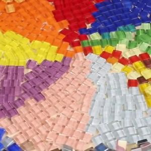 DIY Ceramic Mosaic Glass 50pcs Tiles Colored Crystal Mirror Grain For Wall Decorative Hand Painting Materials Art Crafts Project
