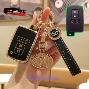 Toyota car keychain Sienna Alphard Vellfire sienta key cover gold edge Toyota car key case for Toyota car smart key case