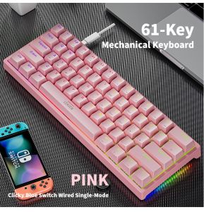 NexusClick Mechanical Wired Gaming Wired Keyboard Wired Ergonomic Hot-Swappable Gamer Keyboard PBT Keycaps For PC Computer