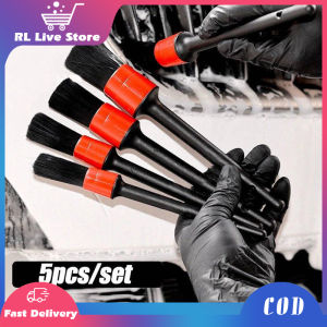 5PCS Car Detailing Brushes For Cleaning Wheels Tire Interior Exterior Leather Air Vents Car Cleaning Tools For Dashboard