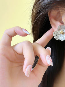S925 Silver Needle Fashionable French Vintage Large Flower Earrings Exaggerated Hollow out Luxury Ear Jewelry for Women