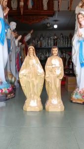 BỘ 2 TƯỢNG ĐỨC MẸ THÁNH GIUSE 60CM MÀU VÂN GỖ 3D CHẤT LIỆU  COMPOSITE QUÀ TẶNG CÔNG GIÁO