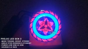 Lampu Projie Sharingan LED Gen 2 Jauh Dekat Hi Low Spiral 35 Inch Spiral Headlamp Utama Variasi Depan Motor Frojie Besar Universal