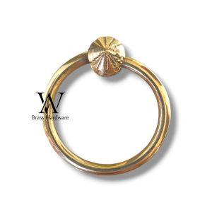 Tarikan Laci Lemari Meja Kuningan Antik Motif Cincin 58 cm Warna Kuning 1 Pcs