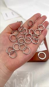 20pcs/lot 15-50mm Metal Key Rings Round Flat Line Split Rings Keyring for DIY Keychain Pendant Jewelry Making Accessories