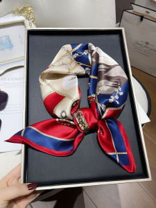 Red 100%  Silk Scarf Womens Fashionable Versatile Square Scarf Gift Box Chinese Style Small Scarf Versatile Accessory