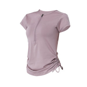 Miiow | Cat Person 2025 Summer New Womens Fitness Yoga Clothes Slimming Quick Dry Short Sleeve Base Layer Sportswear Round Neck Top