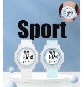 นาฬิกาแฟชั่นสำหรับกันน้ำสำหรับกีฬานักเรียน Jam Tangan Digital ระยะเวลาไฟ LED ปฏิทินแจ้งเตือนนาฬิกากีฬากลางแจ้งสำหรับผู้หญิง