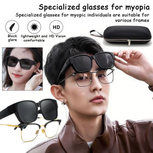 1/2 New Fashion Polarized Sunglasses Cover Over Myopia Prescription Glasses Portable Men Women Vintage Fishing Driving Eyewear