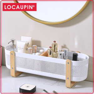 Locaupin Desktop Storage Rack Organizer Stationery Storage Holder Table Sundries Display for Office Dorm Bathroom