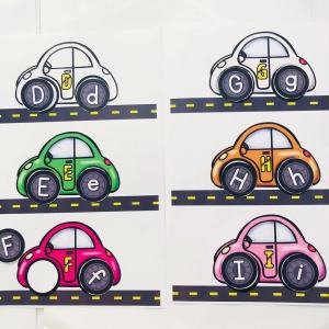 Childrens English Enlightenment Matching 26 Letters Matching Car Game Card Flash Card Early Education English Bilingual Teacher Teaching Aids