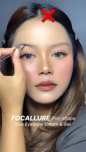 FOCALLURE FA23 Pro-Shape Duo Eyebrow Cream & Gel – 2-in-1 3D Sculpted High Pigment Quick-Dry Smudge-Proof Brow Makeup