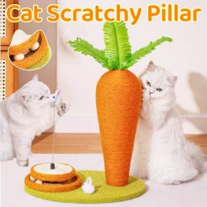 Carrot Cat Scratchy Pillar Vertical Sisal Rope Cat Climbing Frame Funny Pet Grinding Claw Toys