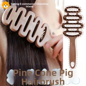 Trendy Ladies Bristle Comb Hair Massage Tool Volumizing Brush Hair Care Comb Professional Hairdressing Tool 2084