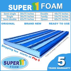 SUPER 11 Upgraded Foam Mattress With Cover Vacuum compressible Mattress 2/4/6 inch Thickness 100% Original High-Quality Foam Mattress 5-Year Warranty Single/Double/Queen Size Bed Foam