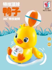 Electric Duck 360° Spinning Stunt Toy with Light Music Duck Head The Ball Stunt Crawling Guide Toy