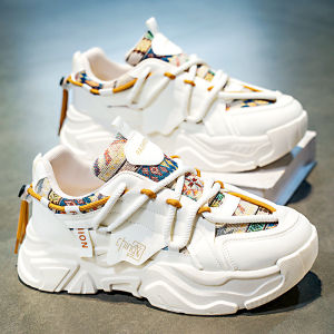 Mens Sport Shoes Casual Increase Height Anti-slip Travel Leisure Dad Trendy Shoes Autumn Season Low Top Breathable Mesh