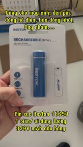 Pin Sạc 18650 3300mAh 3.7V Beston 65N-33 Lithium Li-on ĐẦU BẰNG và ĐẦU NHỌN  pin máy khoan máy mài