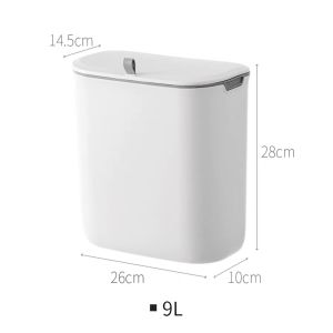 Home Signature Kitchen Wall-mounted Trash Can Household Cabinet Door Bathroom Hanging Classification Sliding Cover Creative Trash Can