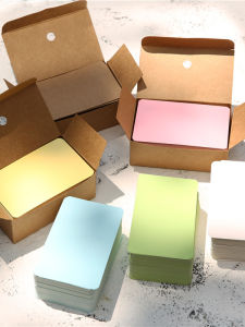 Portable White Blank Card Paper Handwritten English Word Small Card Message Memory Hand Card Stationery Cultural Supplies