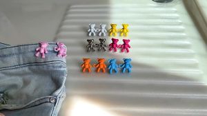 GGS HL0647 kancing jeans bentuk beruang Bahan Metal Dapat Dilepas Kancing Jeans Metal Bebas Jahit 2Pcs Cute Bear Tombol Penutup Y1791