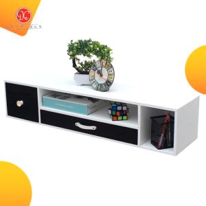 Rak Gantung Nakas 2 Laci 80x20cm - Rak Kosmetik Tempel Dinding Kamar Tidur Minimalis Aesthetic