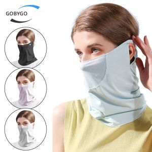 GOBYGO Ice Silk Sun Mask ฤดูร้อนแรเงาป้องกันรังสีอัลตราไวโอเลต Quick Drying คอรั้งป้องกันใบหน้าคอผู้ชายผู้หญิง