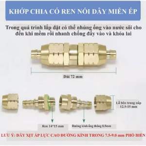 Đầu Nối Dây Xịt Rửa Xe Dây Cá Sấu Dây Xịt 8.5 ( Bằng Đồng Thau )