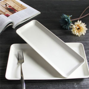 Ceramic Pure White Tray Rectangular Plate Ins Scandinavian Creative Merchant For Home Tea Cup Storage Water Cup Storage Tray