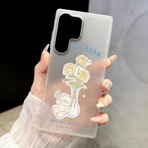 Matte Phone Case for Samsung Galaxy S26 S25 Ultra S24 FE A57 A56 A55 5G A07 A06 A15 4G Shockproof Light Purple Hearts Capinha
