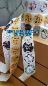 KAMJE Stiker Sticker Setiker Label Thank You Roll Isi 500 Pcs Aesthetic