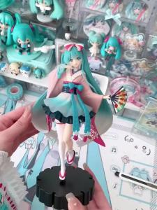 Bandai | Miku-Anime Merch Hatsune Miku Desktop Cute Action Figure 25cm New Tokyo Series Kimono Anime Figurine Kawaii Girl Model Toy Gift