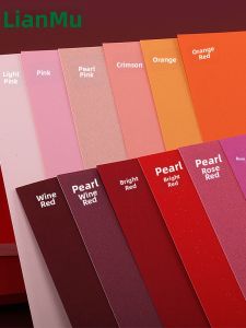 Thickened A4 Series Card Paper Handmade Painting Scrapbooking Background Paper Pink Red Orange Pearl Purple for Art And Craft
