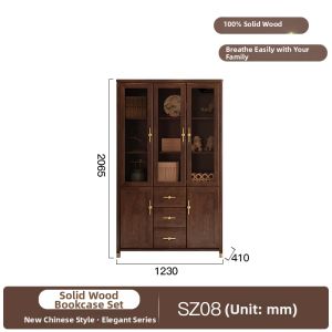 HESHIBOYA | Real Wood Bookcase Display Cabinet