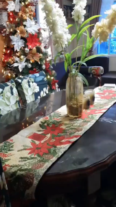 【Good Quality】 Christmas Table Runner 4 6 8 seater Christmas Cotton Weave Table Runner Christmas Party Decor
