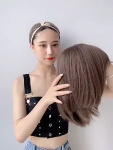 Wig Woman Natural Realistic Air Bangs Wig Full Head Cover Wig Short Hair